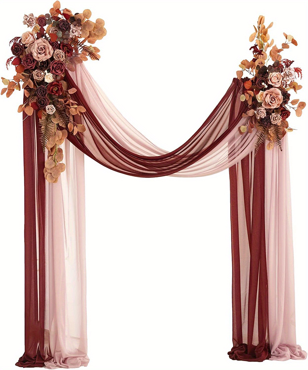 Wedding Arch Draping Fabric Burgundy x Chiffon Drapes For - Temu