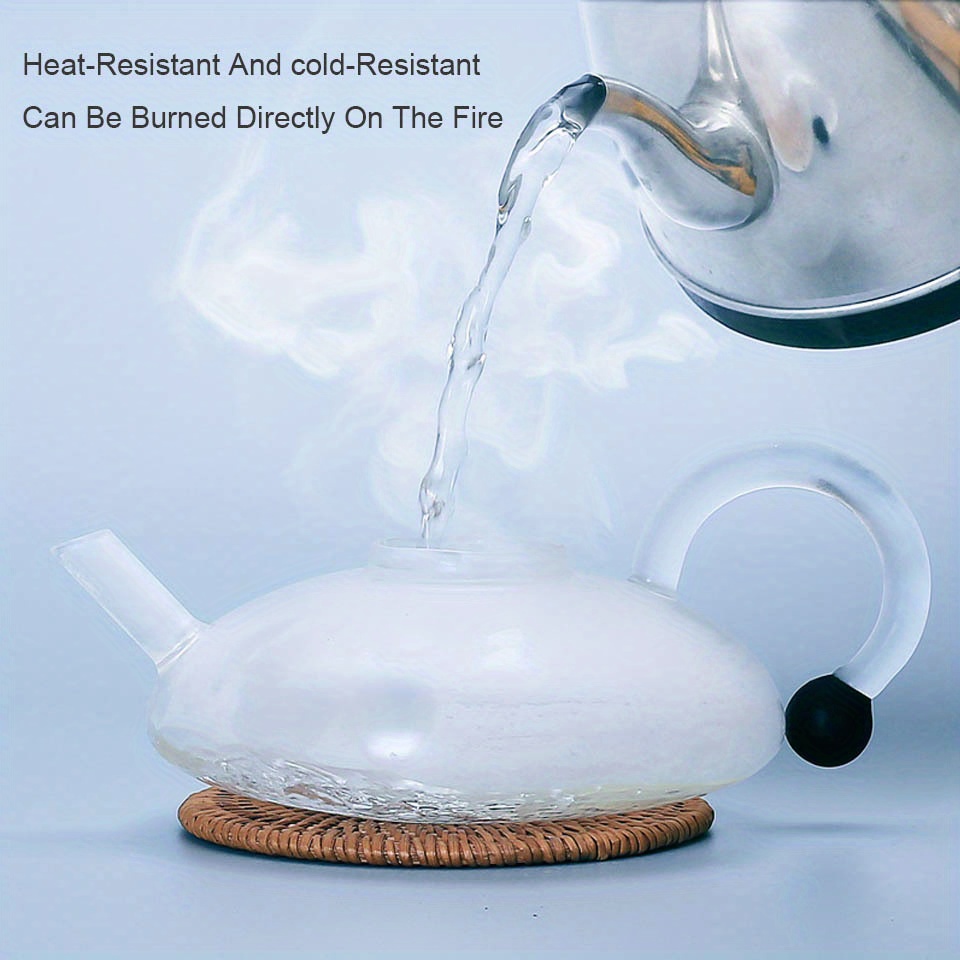 1pc teapot borosilicate glass gift set removable loose tea infuser tea kettle strainer tea maker coffee cup coffee servers details 8