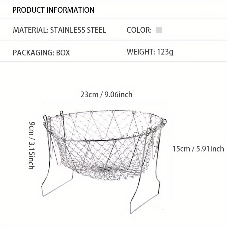 Mingwei Foldable Steam Rinse Strain, Stainless Steel Fry Basket, Frying  Strainer Net, Kitchen Gadgets, Kitchen Stuff, Kitchen Accessories, Home  Kitchen Items - China Kitchen Cooking Tool and Drain Basket price