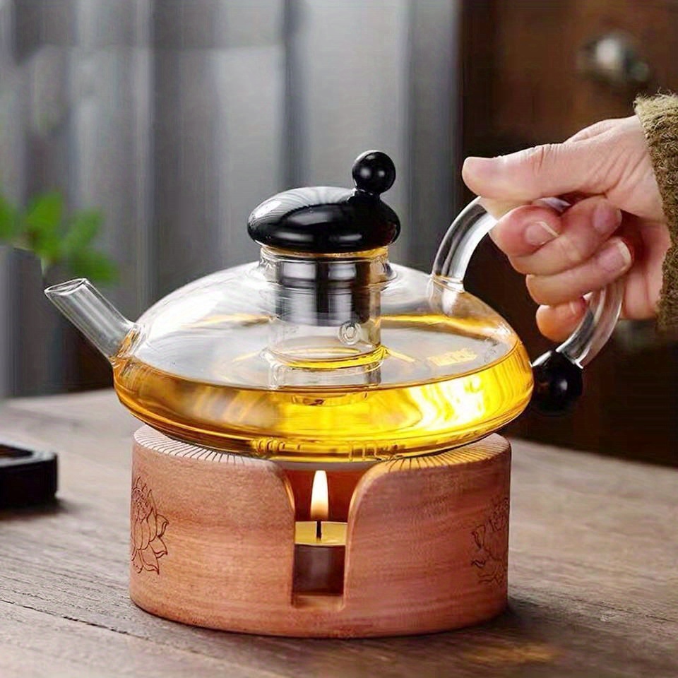 1pc teapot borosilicate glass gift set removable loose tea infuser tea kettle strainer tea maker coffee cup coffee servers details 0