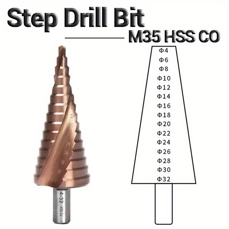 Step Drill Bit /0.5” Shank 4241 Hss Spiral Groove Drill Bit - Temu