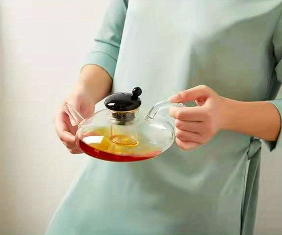1pc teapot borosilicate glass gift set removable loose tea infuser tea kettle strainer tea maker coffee cup coffee servers details 15