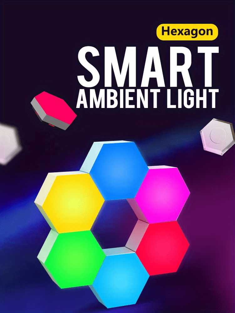 smart led hexagon lights for wall decor app remote control for room bedroom boat decoration details 0