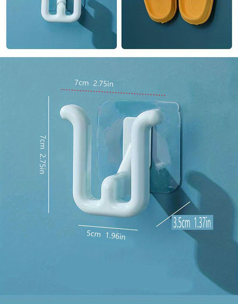 1 шт. настенный держатель для тапочек с экономией места, без использования пластика, органайзер для обуви в ванной комнате, легко чистится, не требует батареек, одна полка. Подробности 7.