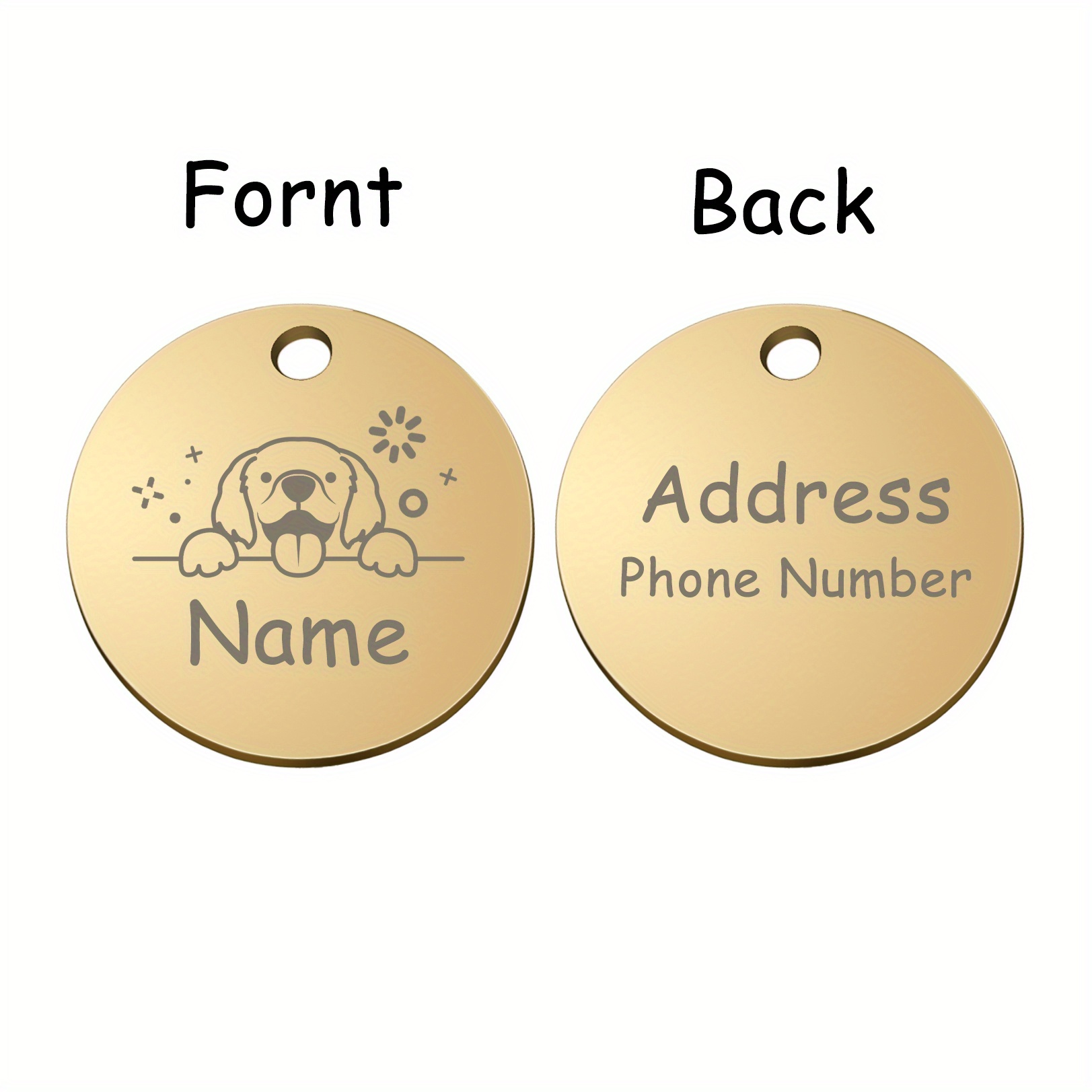[customized] Listing Private Information Customized Jewelry Anti-lost Listing Inner Hole Dog Picture