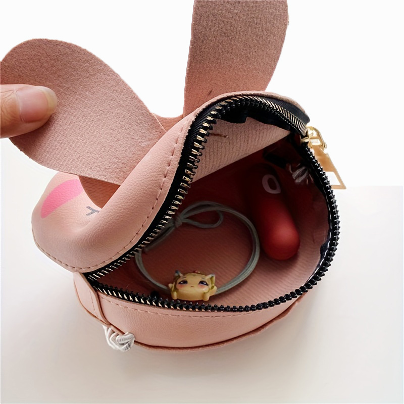 Leather Rabbit with Carrot Coin Purse with strap