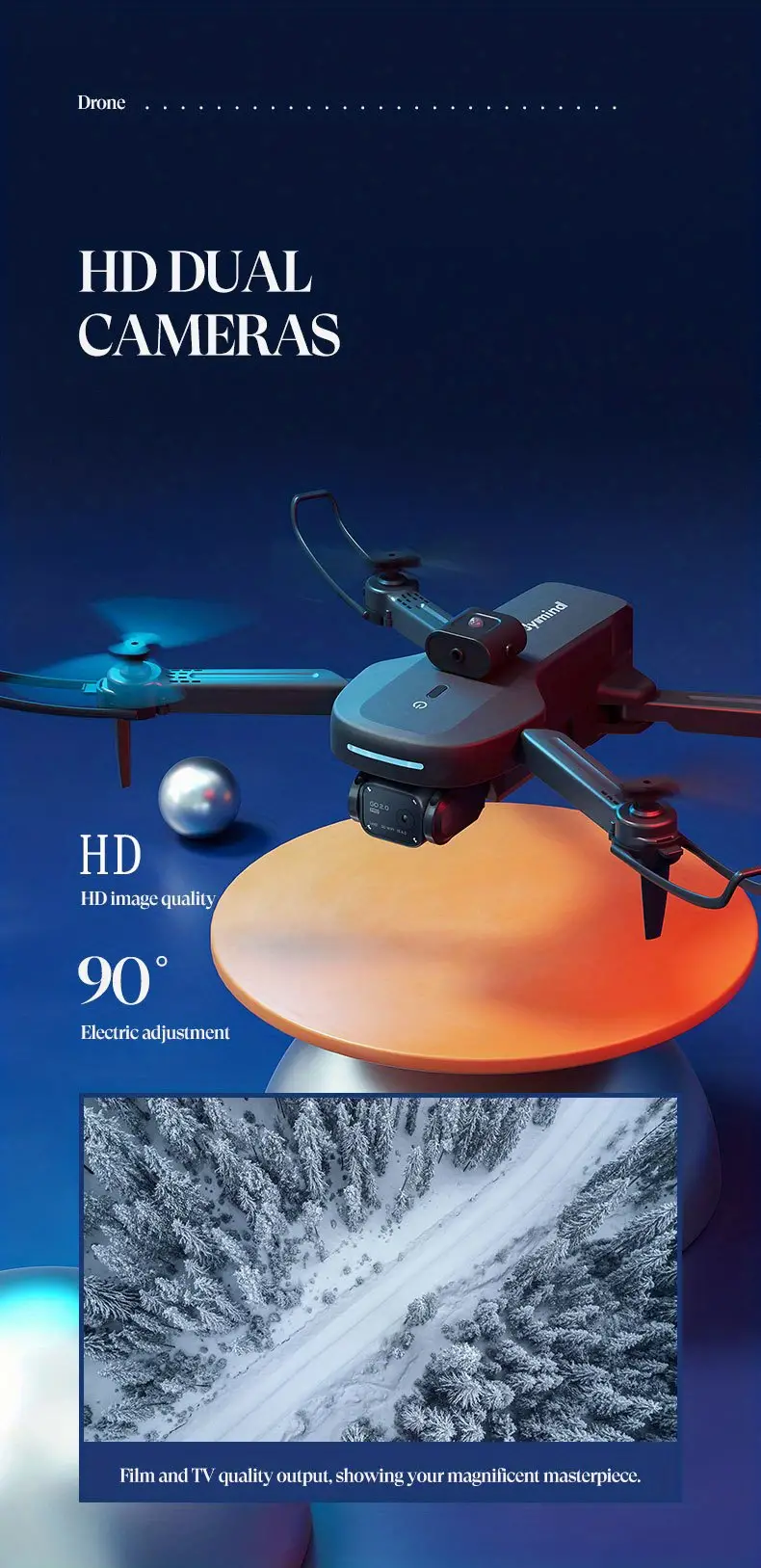 360 surrounding drone with high definition camera gesture shooting stable hovering good quality smart follow waypoint fly easy operation gifts for boys and girls details 2