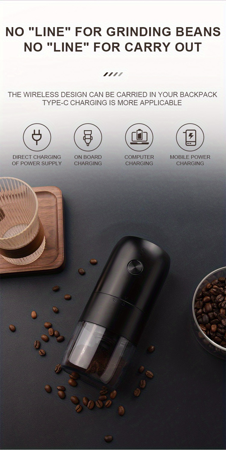 Electric Coffee Grinder, Automatic Coffee Bean Grinder, Portable Home Small  Bean Chopper - Temu