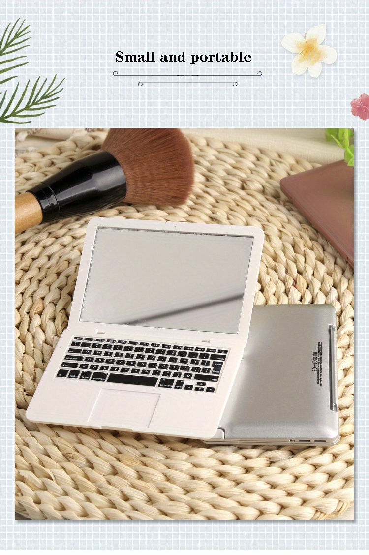 Portable Mini Laptop Design Mirror Compact Creative Makeup Temu