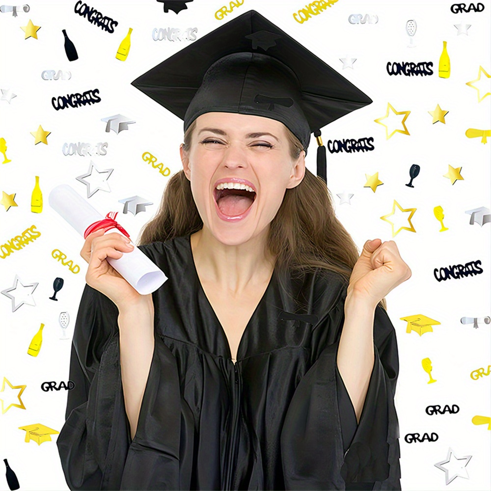 Grad Graduation Party Celebration Throwing Confetti Letters - Temu