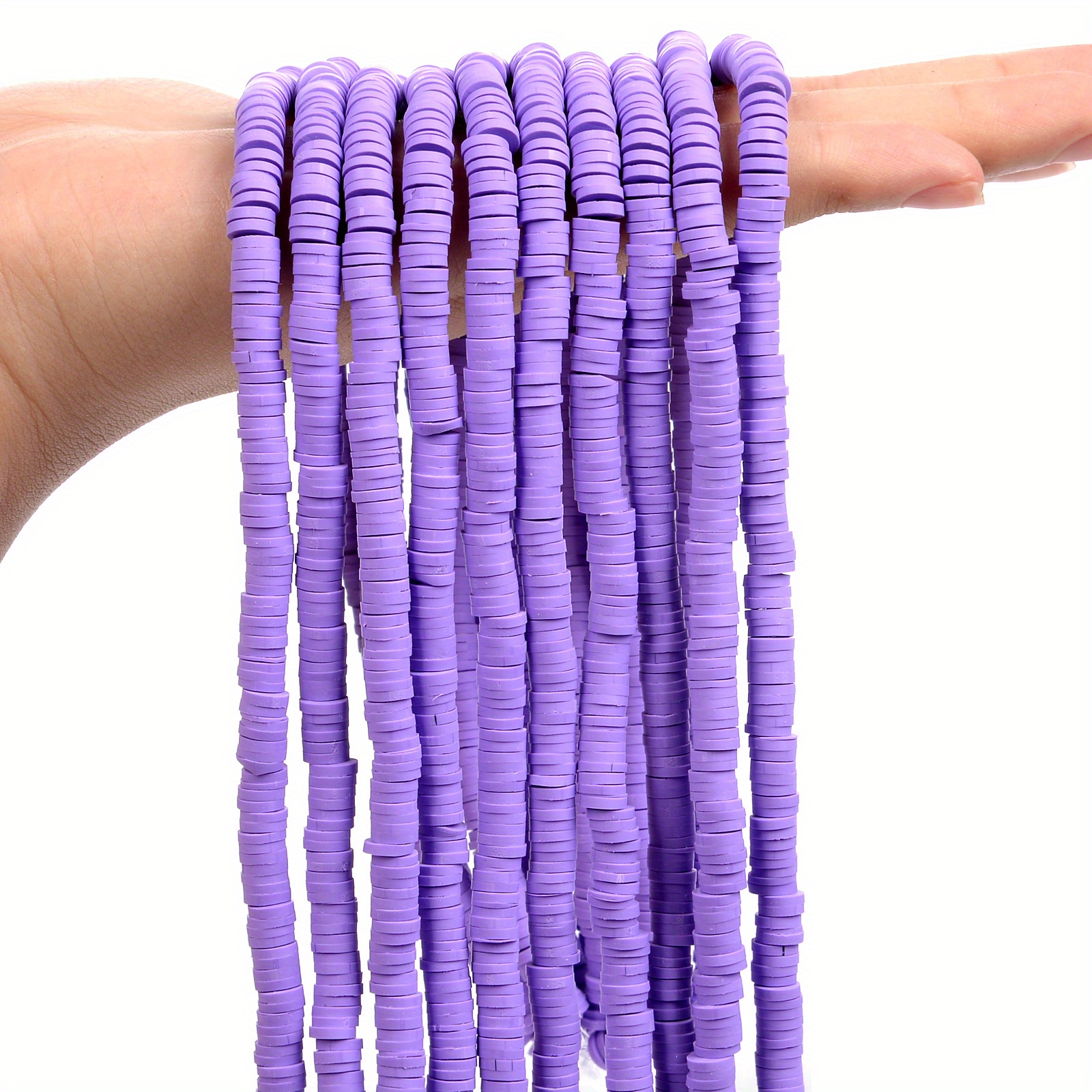  Purple Heishi Beads For Jewelry Making - 3000 Purple Polymer  Clay Beads For Bracelets Making - Purple Flat Beads Disc Beads 6mm Round  Disk Spacer Beads