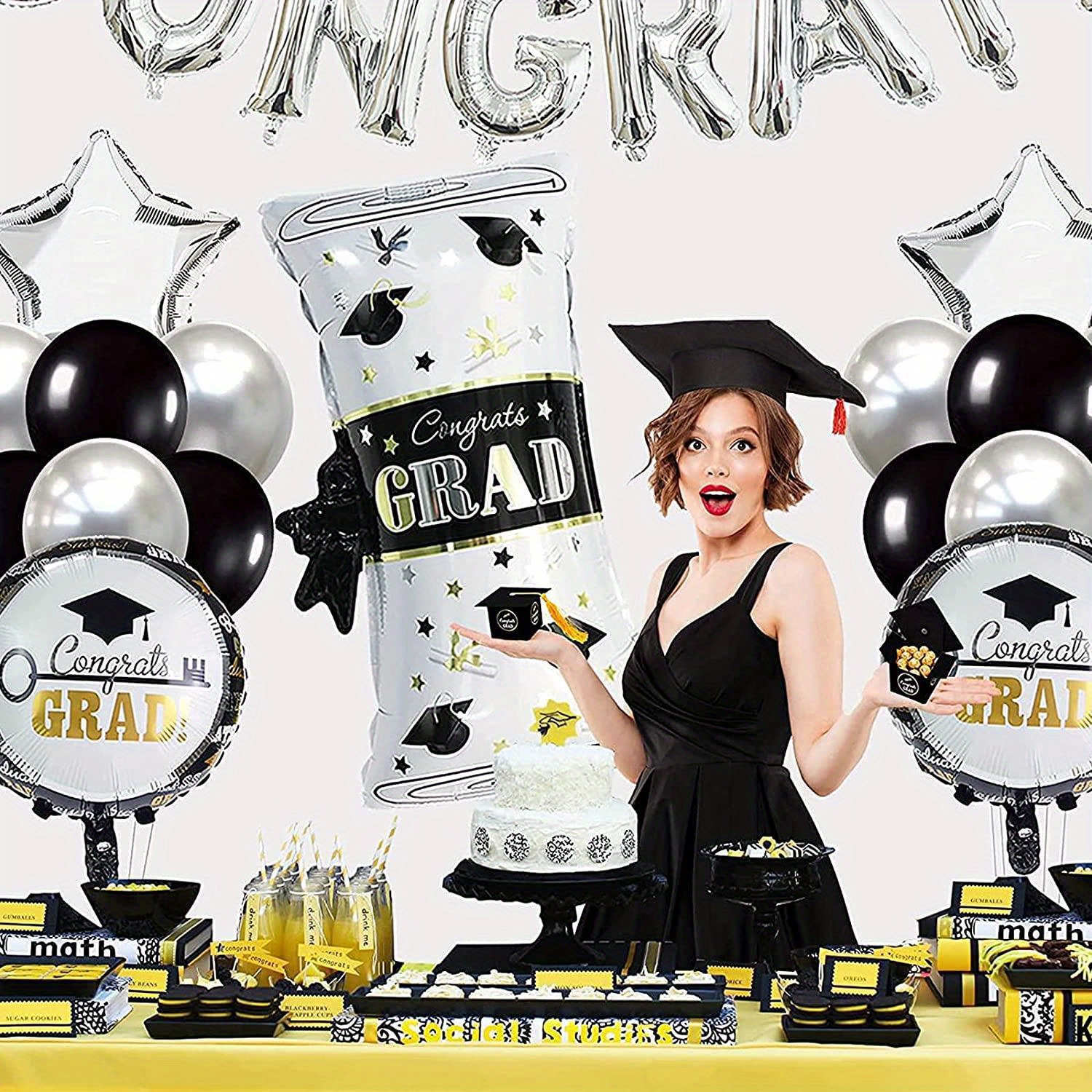 Graduation Season Aluminum Film Balloon, Dr. Bear Suit Party Decoration