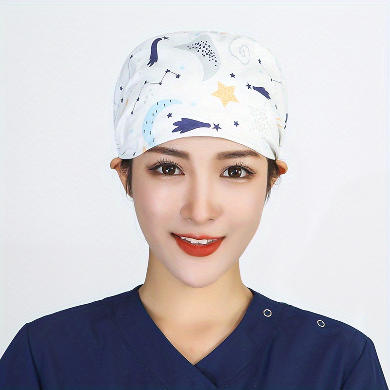 Cartoon Cotton Work Cap Button Nurse Scrub Hat