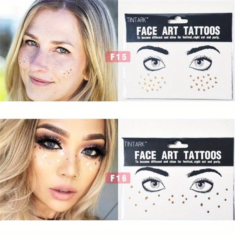 24Sheets Face Temporary Tattoo for Girls Boys Freckles Face Tattoo