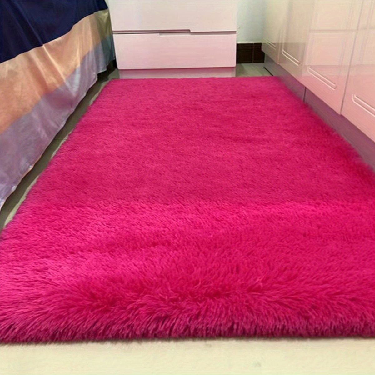 1pc Plush Rug Floor Mat Floor Rug Super Soft Shaggy Plush Rug