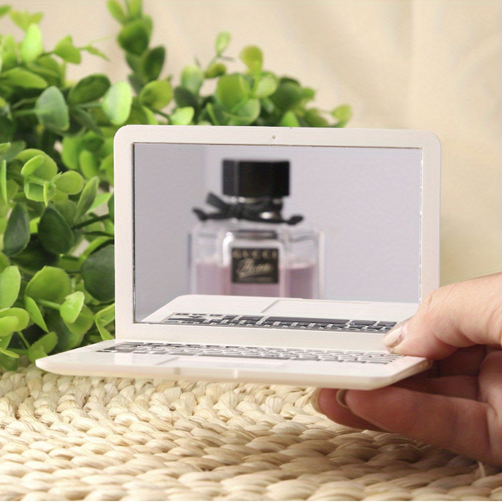 Portable Mini Laptop Design Mirror Compact Creative Makeup Temu
