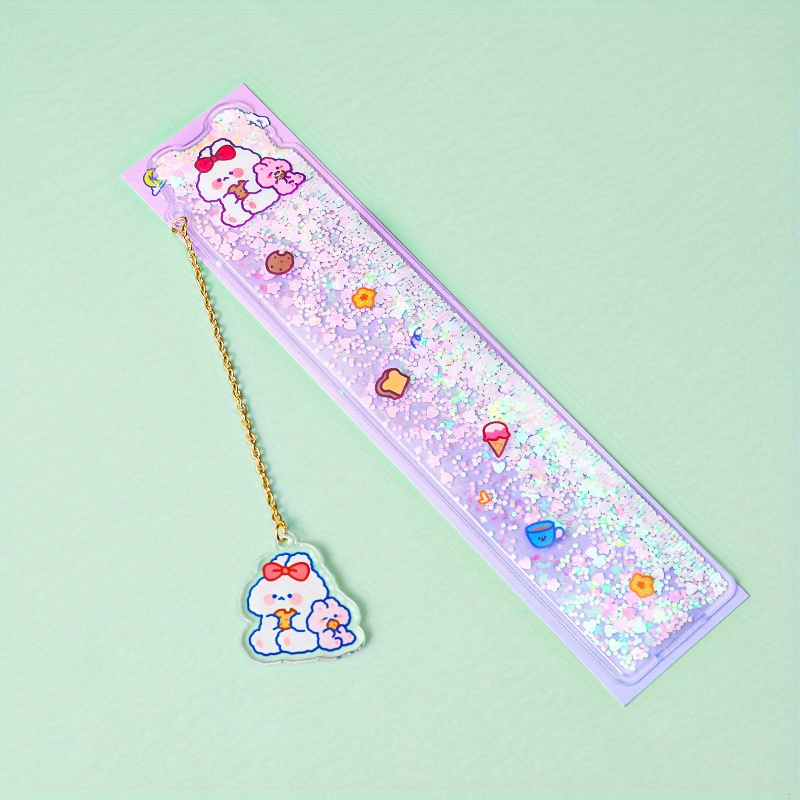 Student Stationery Small Fresh Cartoon Pattern Bookmark Ruler Hollow  Journal Ruler