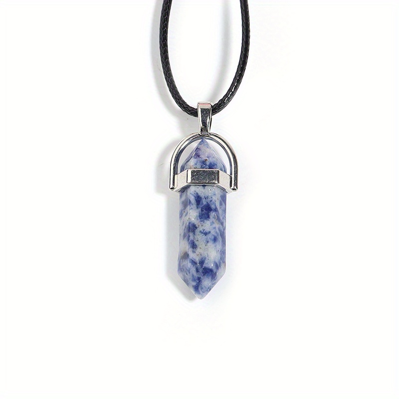 Collier avec pendentif en pierre de cristal d'énergie fait à la main, Mini  bouteille en verre, pour femmes et hommes amoureux, bijoux porte-bonheur