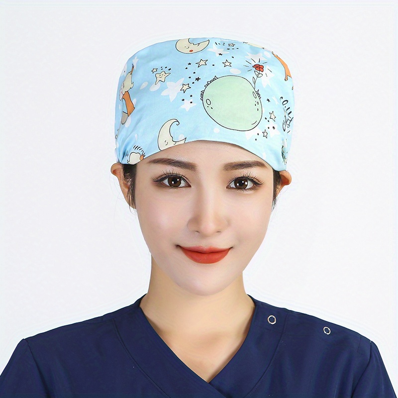 Cartoon Cotton Work Cap Button Nurse Scrub Hat