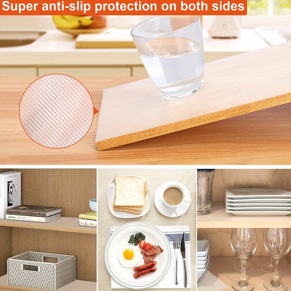 INNOLITES Shelf Liner, Non Adhesive Shelf Liners for Kitchen Cabinets, Waterproof Durable Cabinet Liner Drawer Liner, Non-Sli