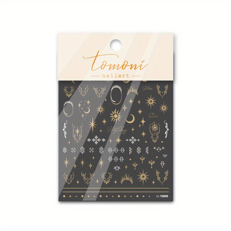 5D Engraved Star Art Stickers - Self-Adhesive Nail Decals for Women's Manicure Charms & Decorations