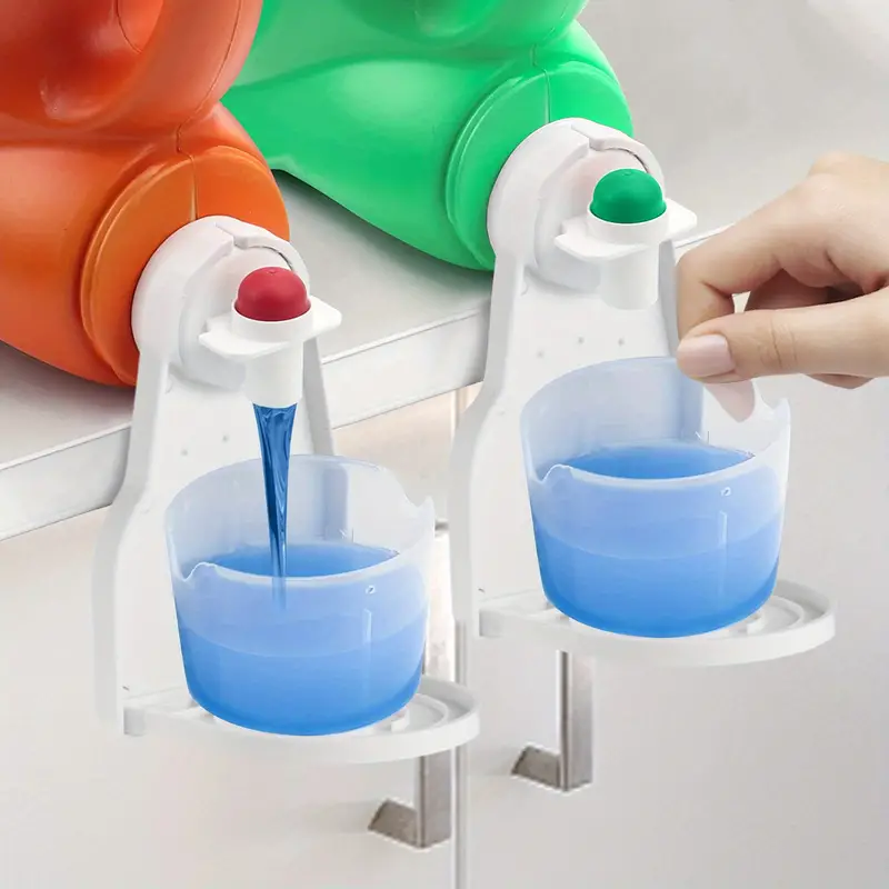 1pc laundry detergent cup holder detergent drip catcher screw design can firmly hold on laundry bottle spouts fits most economic sized bottles keep washer dryer and floor clean details 0