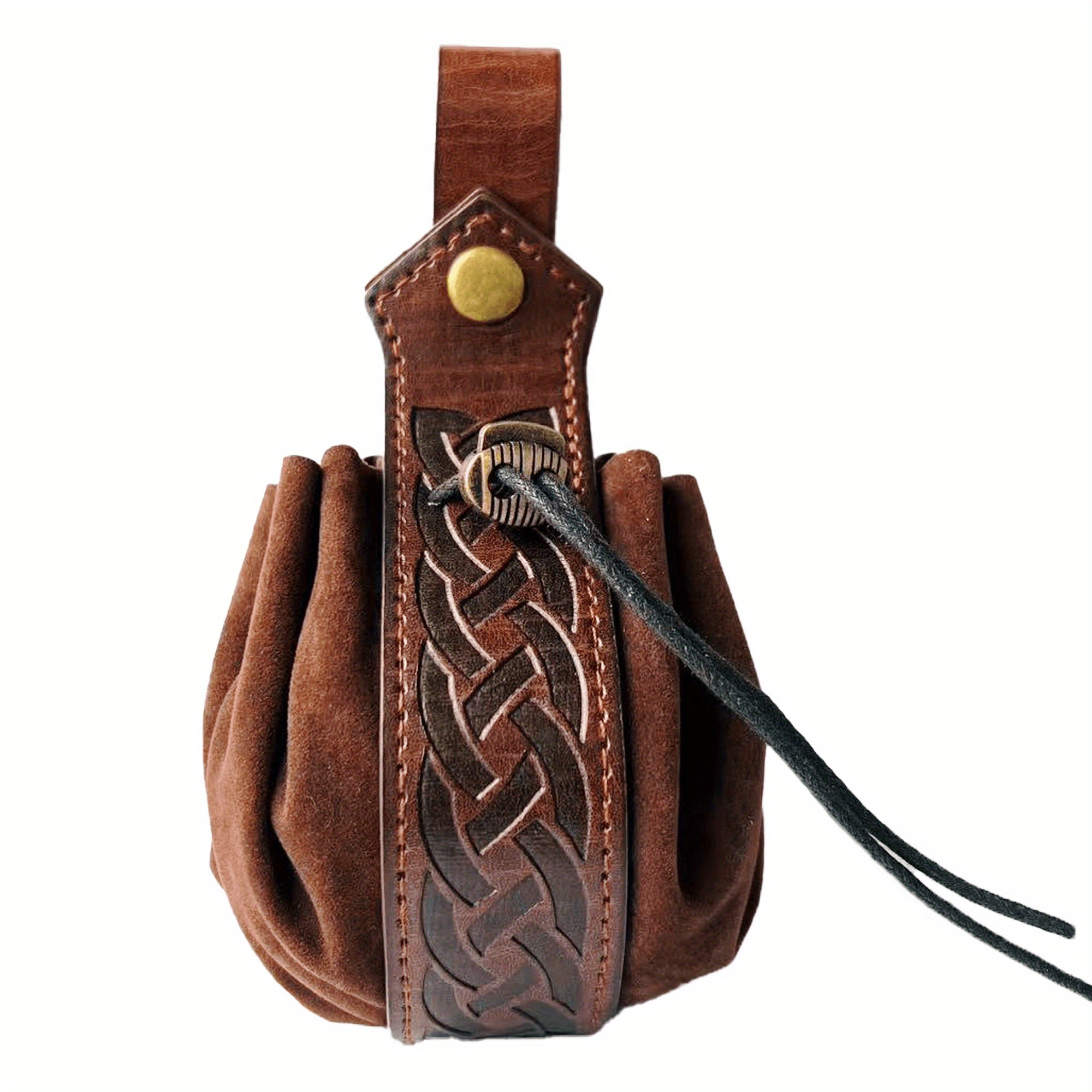 Medieval Faux Leather Men's Bag, Viking Style Vintage Belt Pouch Dice Bag  For Larp Ren Faire - Temu