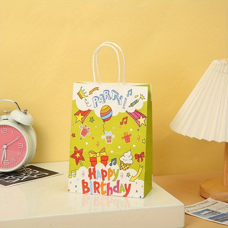 5pcs Birthday Goodie Bags 8 27x10 63 Kraft Paper Temu New Zealand 3350