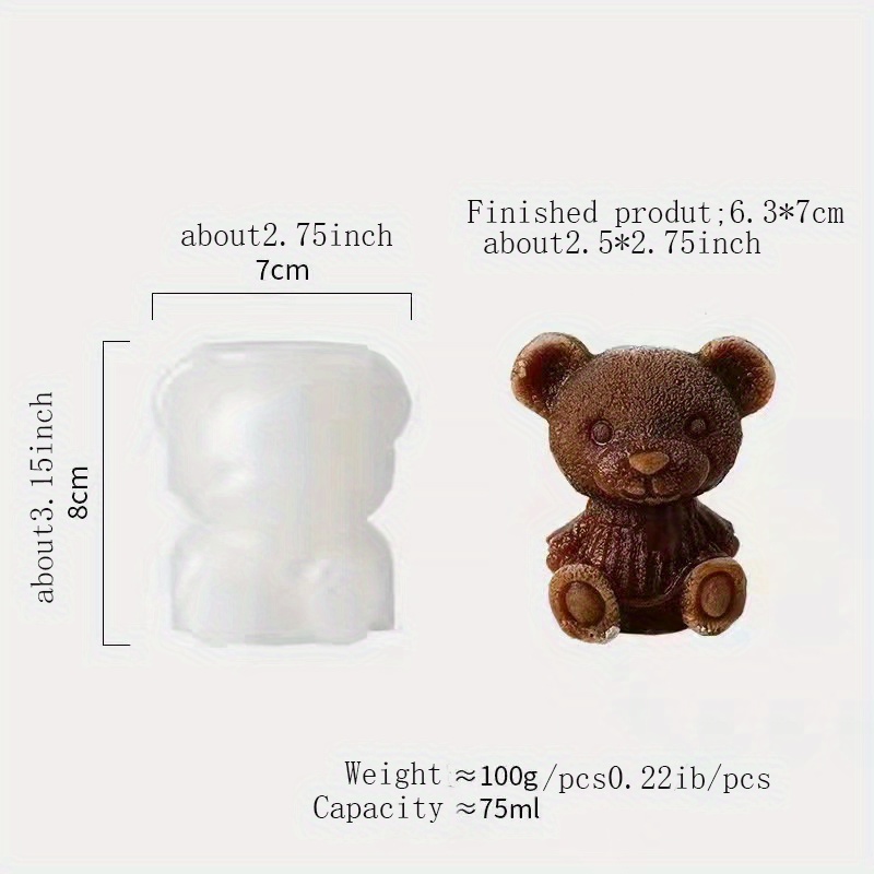Silicone Mold Bear Shape Ice Cube Maker Chocolate Cake Mould Candy