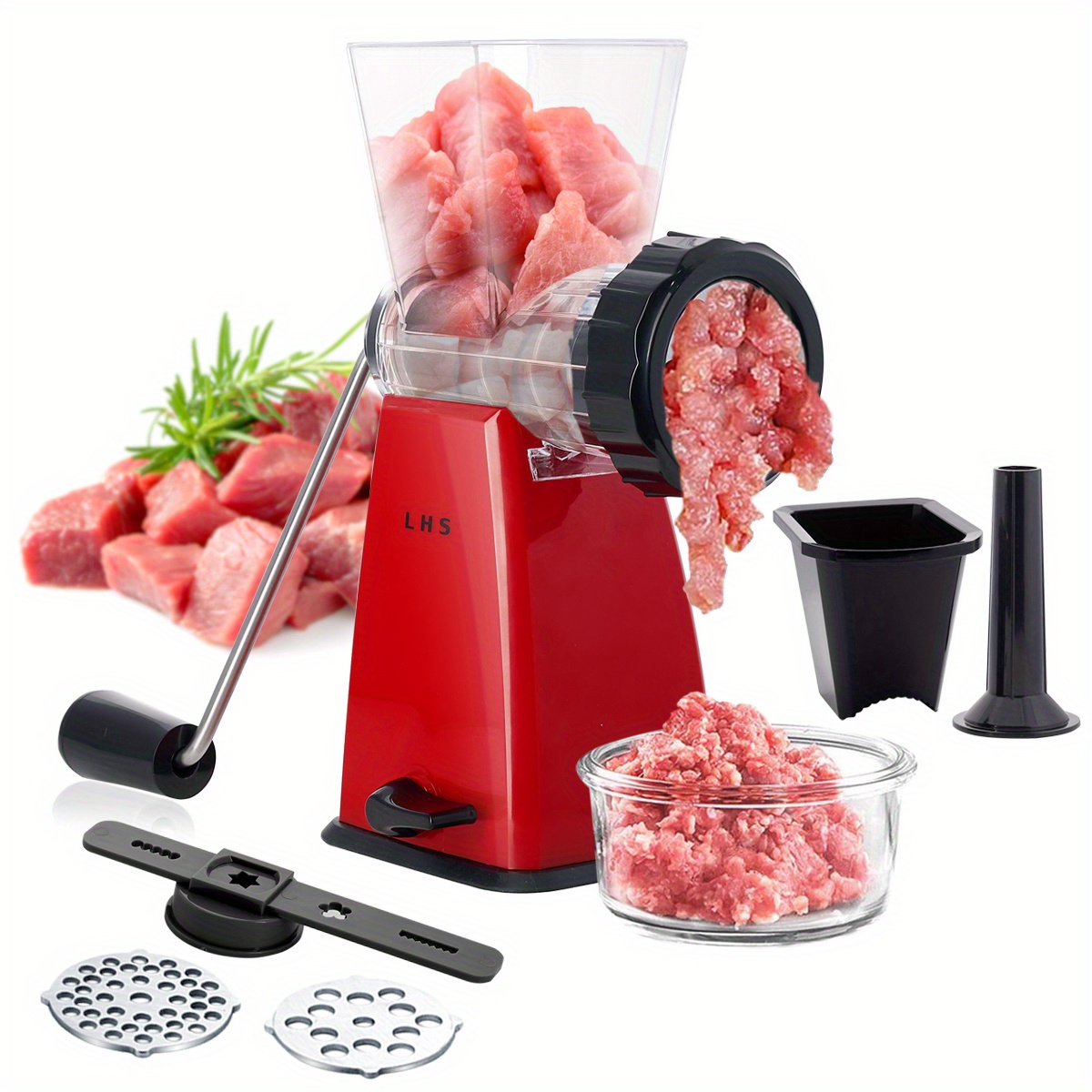 Manual Meat Grinder, Aluminium Alloy Hand Operate Manual Meat Grinder  Sausage Beef Mincer Table Hand Crank Meat Grinding Machine Kitchen Home  Tool for
