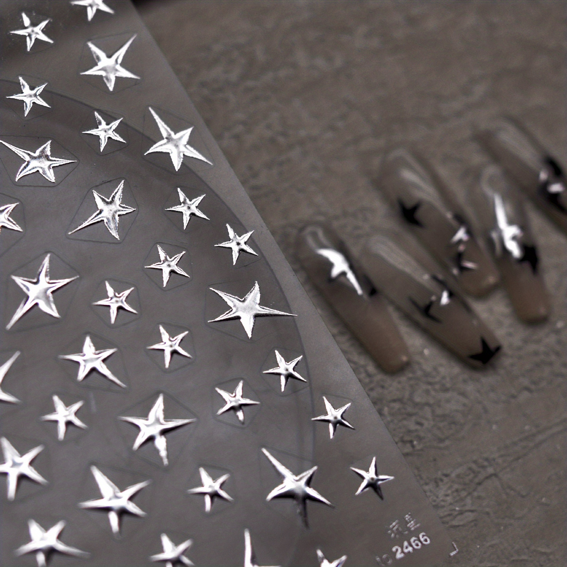1pc 5d Embossed Laser Nail Art Stickers - Star-shaped, Self-adhesive Decals For Diy Manicure, Scent-free, Easy To Apply, Love-themed Looks
