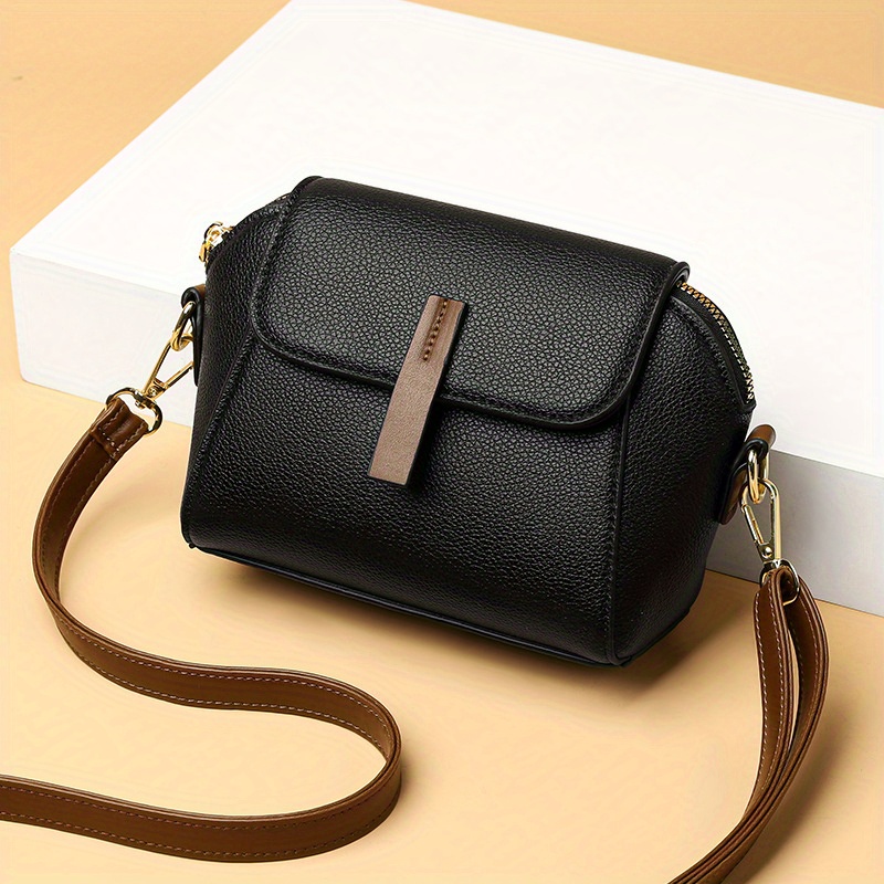 Mini Flap Crossbody Bag, Fashion Solid Color Shoulder Bag, Women's Daily Pu  Leather Purse For Commuter (7.1*5.1*3.5) Inch - Temu