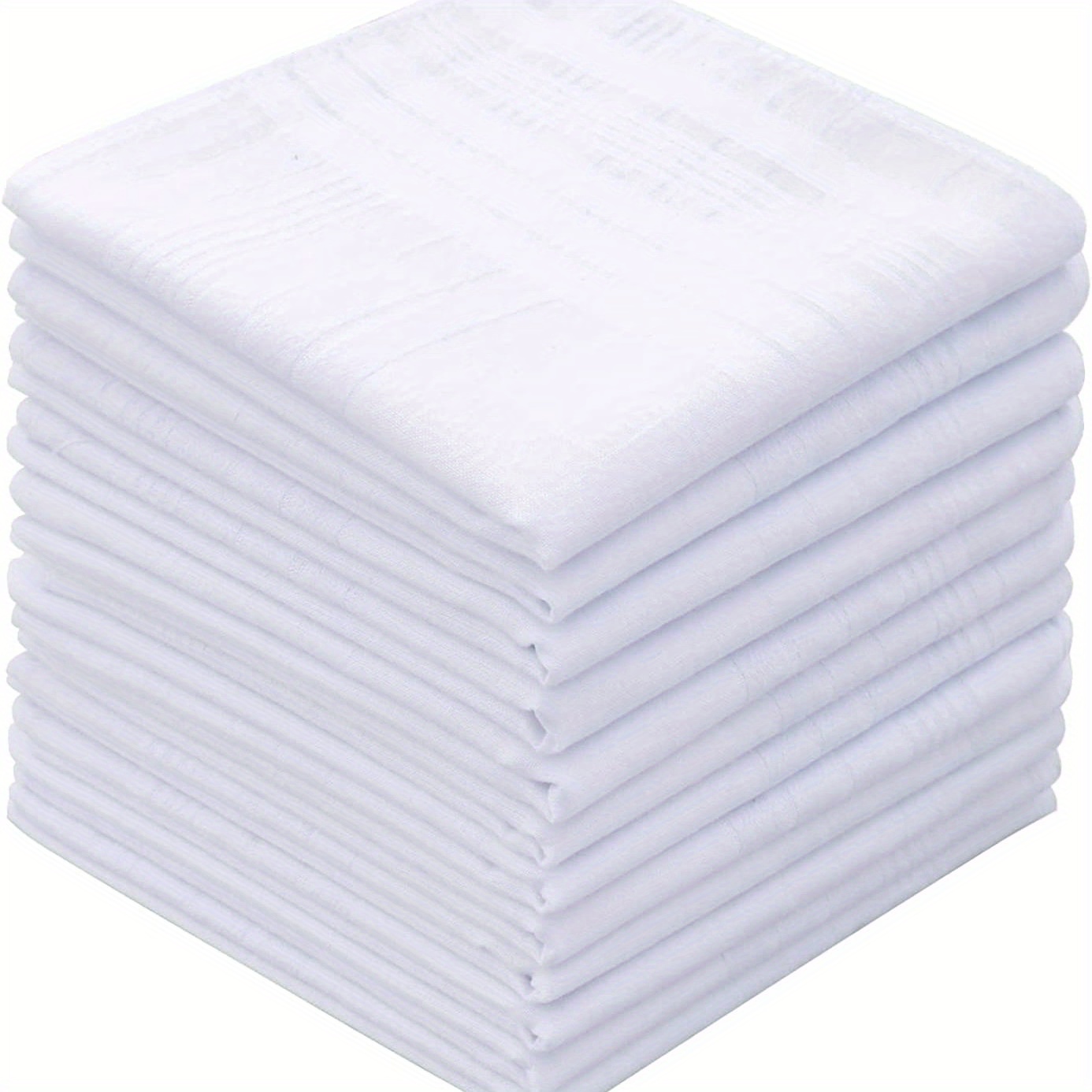 12pcs set 17 white cotton square scarves simple thin breathable handkerchiefs breathable sweating handkerchiefs plain casual hankies accessories