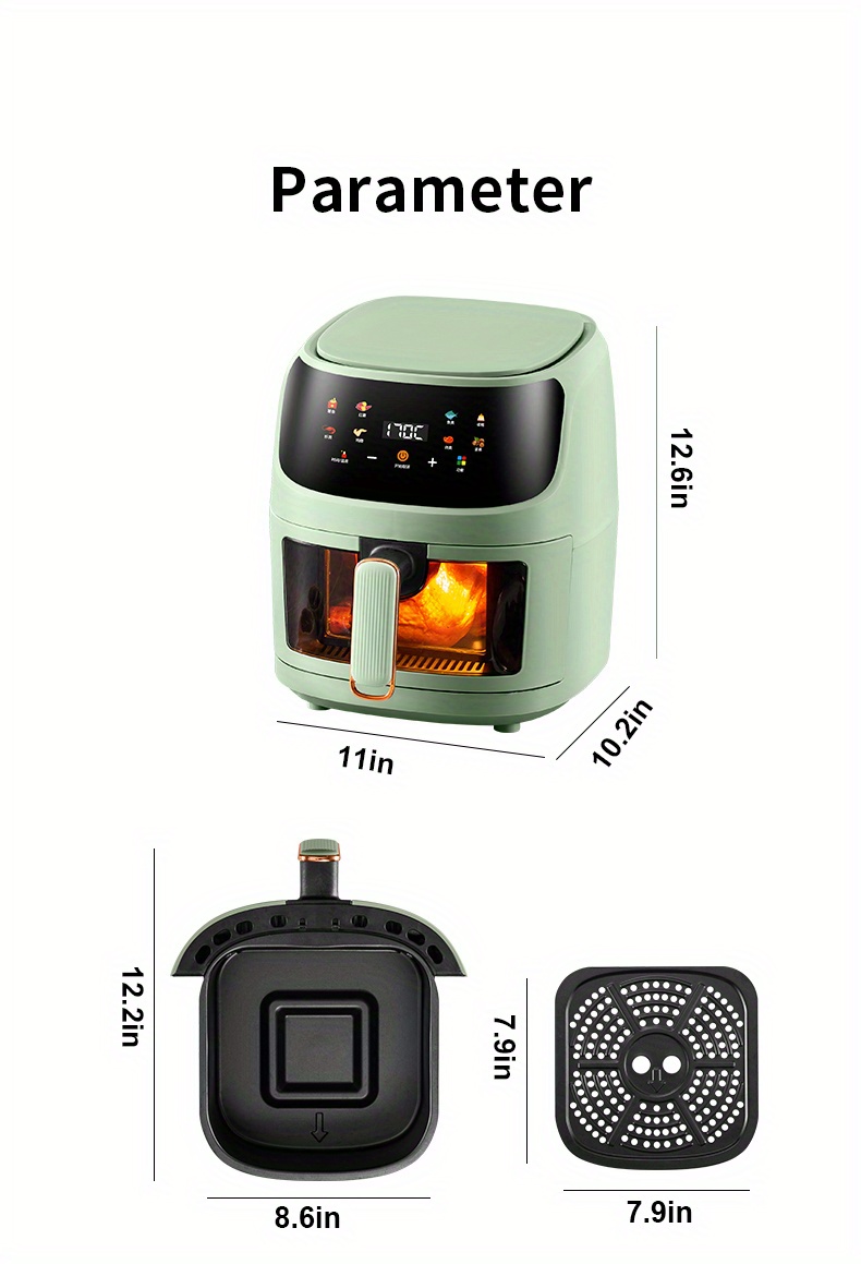 Home Mini Portable Visual Air Fryer Electric Fryers Oven Freshener Fry Oil  Fry Airfryer Grill Hot Oils Airfrayr Pan Fray Ovens