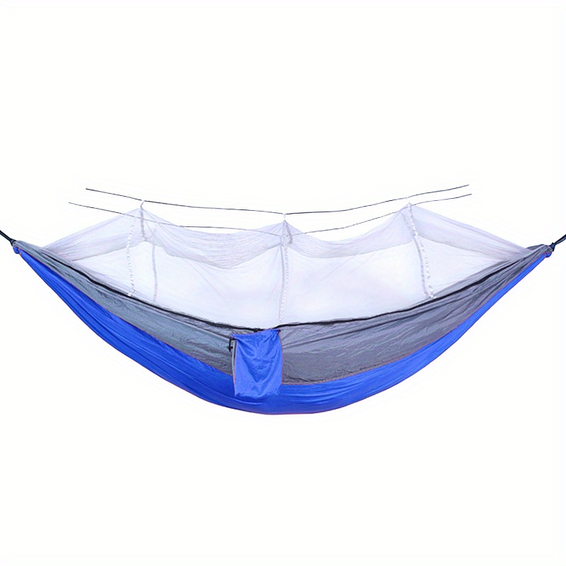 Chicmine Anti-tear Anti-mosquito Solid Straps Camping Hammock with Bed Net  Outdoor Camping Portable Multi-person Hammock Camping Equipment 