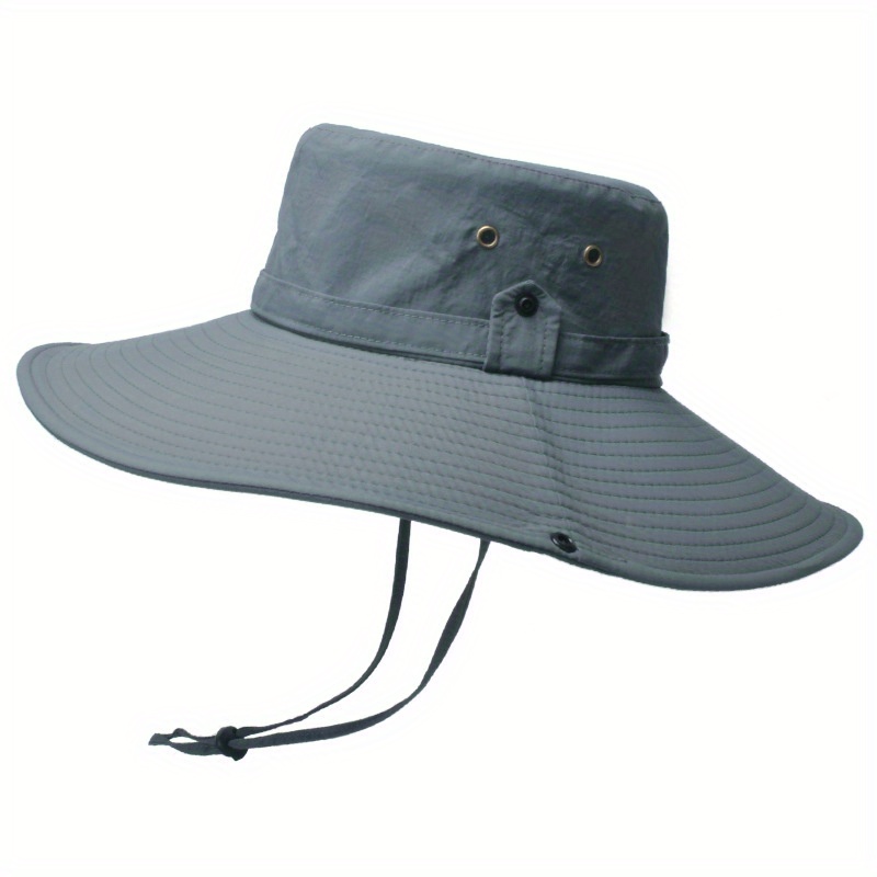 Men's Waterproof Fabric Mountaineering Hat, male Anti-UV Sun Hats, Outdoor Fishing Wide Brim Caps Bucket Hat,Temu