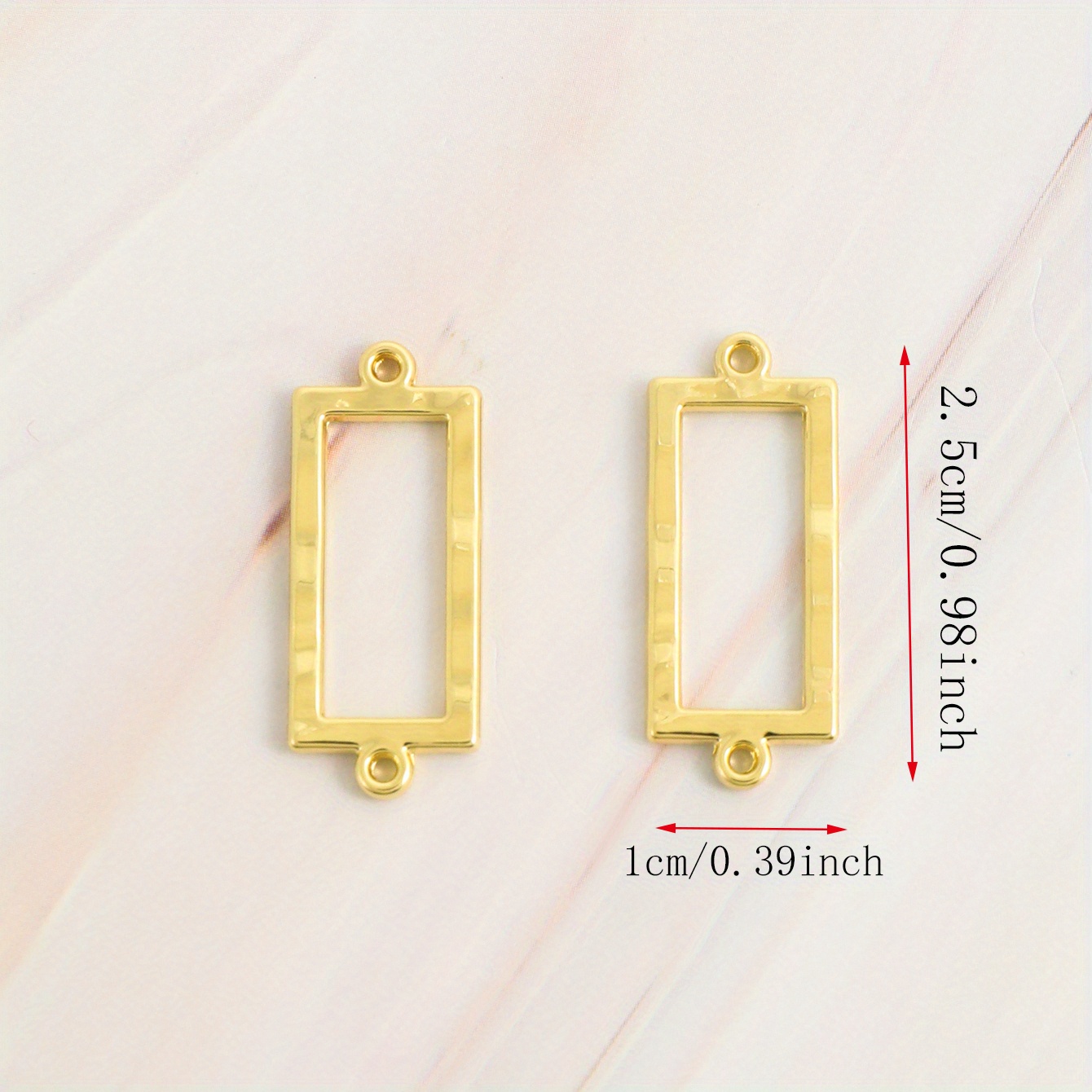 20pcs Alloy Square Pendants Double Hanging Connector Pendant Frame Accessories Used For Earrings Necklaces Clothing Diy Handmade Accessories