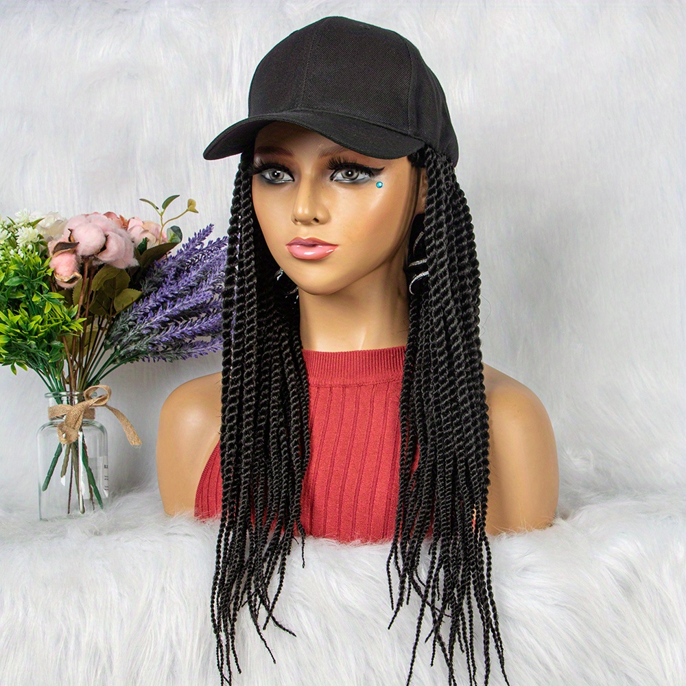 Braids Hat Wig With Hair Attached, Adjustable Hat Wig, Baseball Hat Wig ...