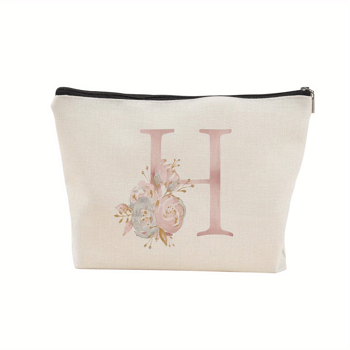 H Canvas Makeup Bag