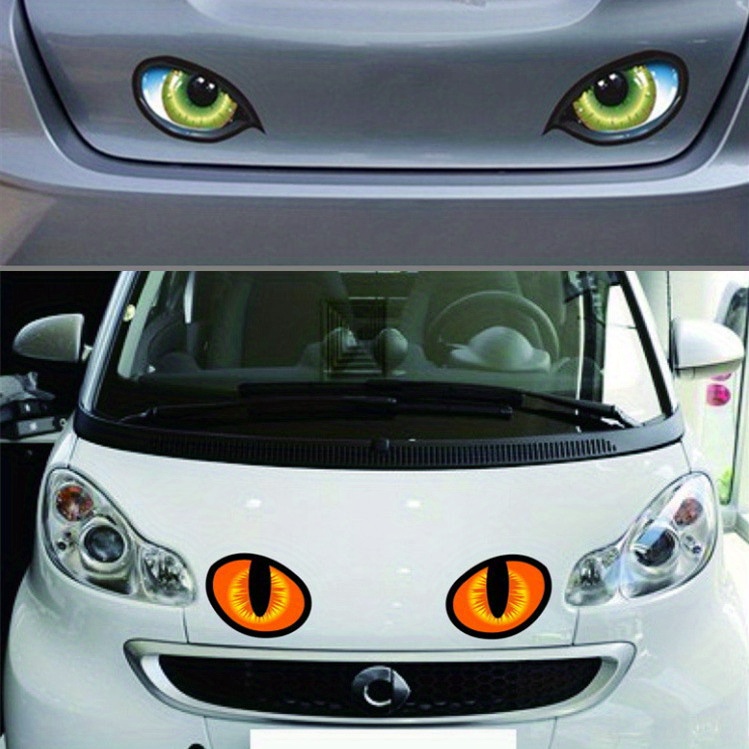 BAOK Auto-Augenaufkleber,Auge Auto Aufkleber Spiegel Aufkleber - 2 Stück  erschreckende Augen gruselige reflektierende Abdeckung für den seitlichen