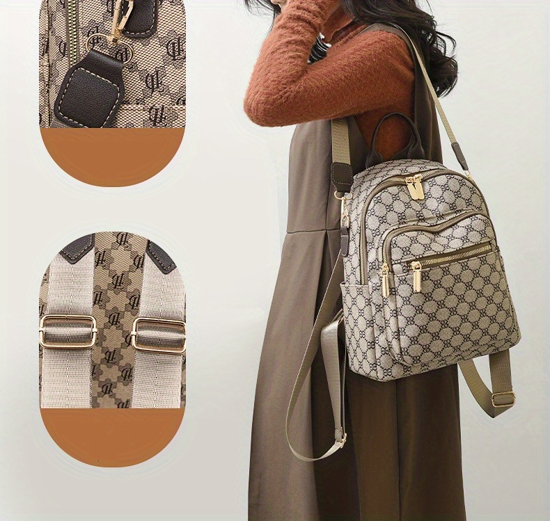 Vintage Printed Backpack, Women's Pu Leather Daypack, Casual School Bag For  Travel Work - Temu Belgium