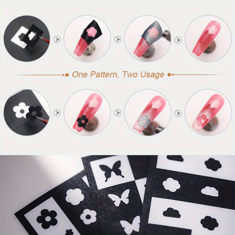 Sparkling Selfadhesive Nail Polish Stencil Perfect For Gel Polish
