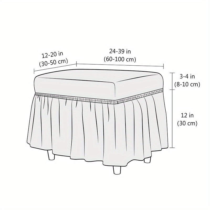 1pc Rettangolo Copertura Pouf Fodera Pouf Elasticizzato - Temu Italy