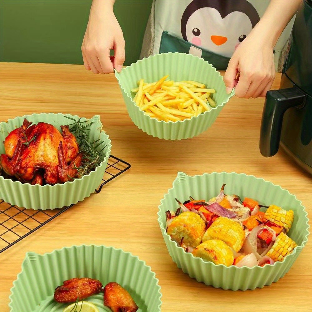 Silicone Air Fryer Liner, Air Fryer Silicone Baking Pan Foldable High  Temperature Resistant Baking Silicone Baking Pan Round Microwave Oven Tray,  Oven Accessories Air Fryer Accessories Kitchen Stuff Kitchen Accessories -  Temu