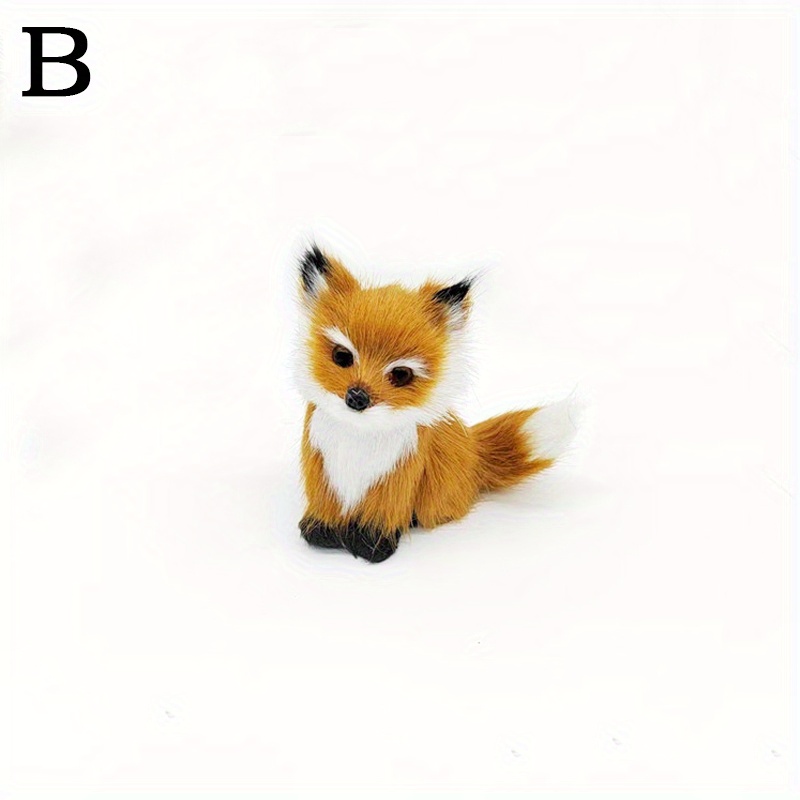 1pcs Mini Small Simulation Fox Toy Squatting Fox Model Home