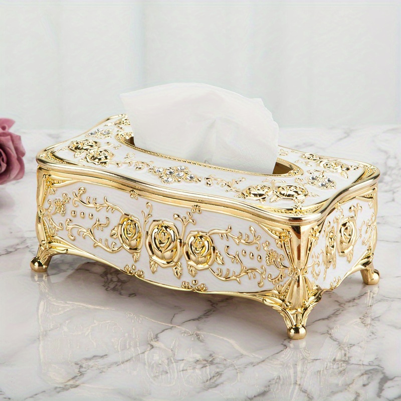Taschentuchbox, rund, dekorativ, Taschentuchbox, Taschentuchbox,  Kristall-Serviettenbox für Elegante Dekoration, Aufbewahrungsbox (Farbe: A,  Größe (B