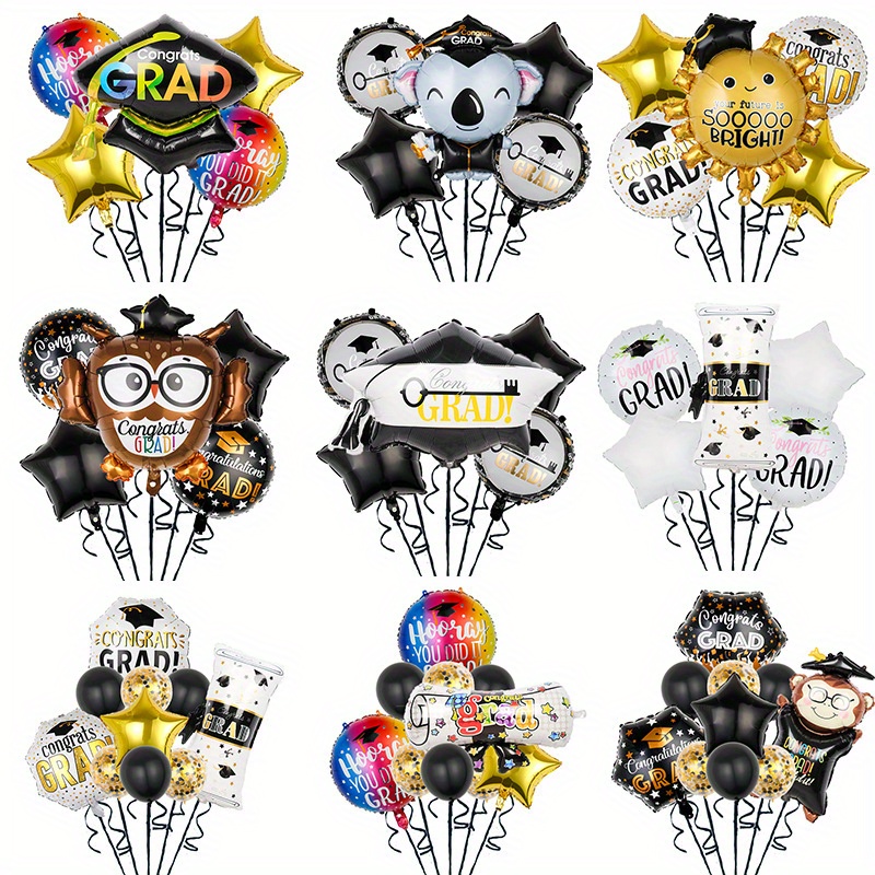 Graduation Season Aluminum Film Balloon, Dr. Bear Suit Party Decoration
