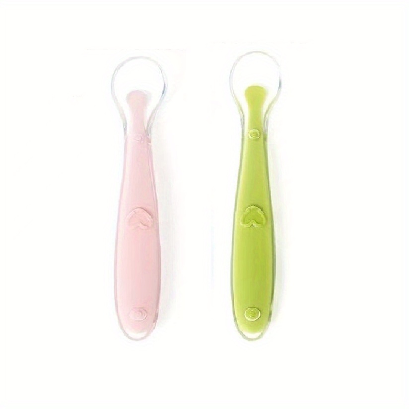 2pcs of Silicone Baby Food Forks and Spoons, First Stage Supplies, Mini Appliances for Children Over 2 Months Old, Babies and Girls, Size: One size