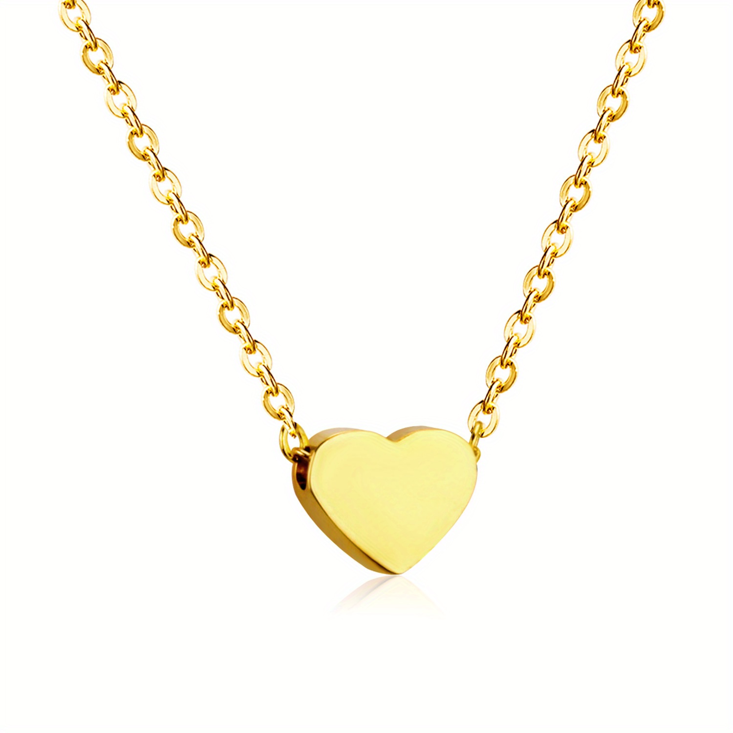 Tiny Golden Color Heart Pendant Necklace For Women Stainless Steel Link  Chain Jewelry Party Accessories - Temu United Arab Emirates