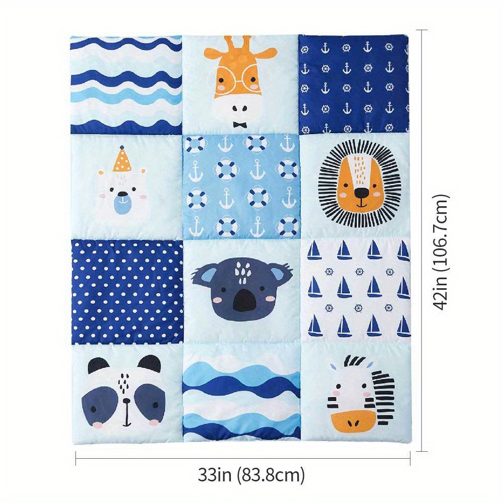 soft   toddler blanket   boys girls   quilt cot comforter crib baby quilts square animal nursery bedding throw blanket 84x107cm details 7